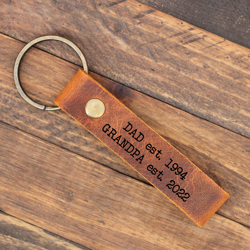 Funny Pregnancy Announcement Personalized Leather Keychain for Parents