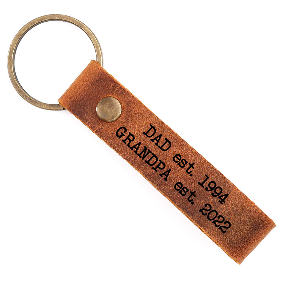 Funny Pregnancy Announcement Personalized Leather Keychain for Parents