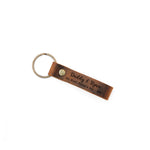 Personalized Leather Keychain for New Dad, First Father’s Day Gift