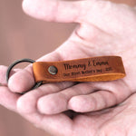 Personalized Leather Keychain for New Mom, First Mother’s Day Gift