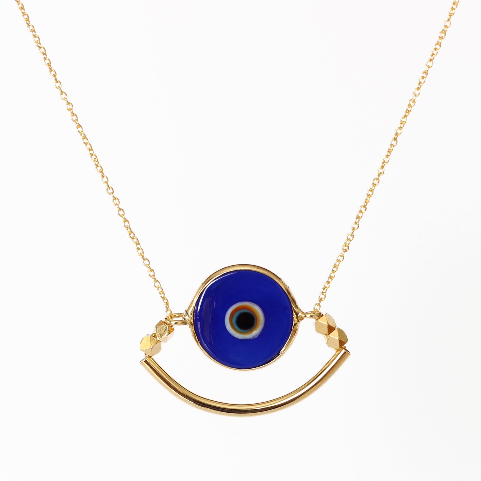 blue talisman dainty evil eye necklace