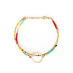 Handmade Women's Bracelet - Perfect Gift Idea in Miyuki, Brass & Turquoise