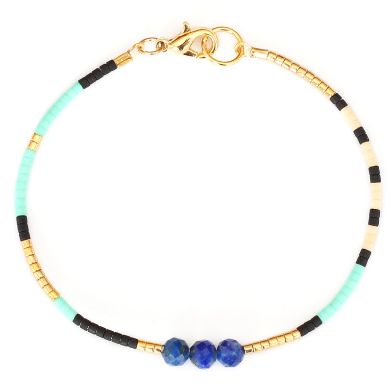 Dainty Beaded Lapis Lazuli Bracelet