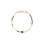 Navy Blue Evil Eye Bracelet with Moonstone