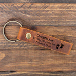 Personalized Leather Keychain for New Mom