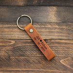 Personalized Leather Keychain, Name and Date Engraved Valentine’s Day Gift for Boyfriend
