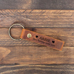 Personalized Leather Keychain for Sister