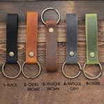 Initial and Roman Numerals Engraved Personalized Leather Keychain